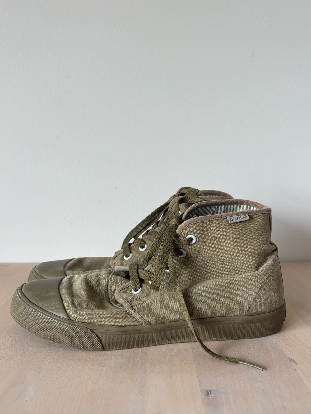 Bangs Canvas Olive Green High Top Sneaker Unisex W8.5 M7